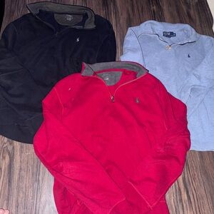 Red, Black, and Gray Polo quarter zip up sweaters  all 3 for the price of one